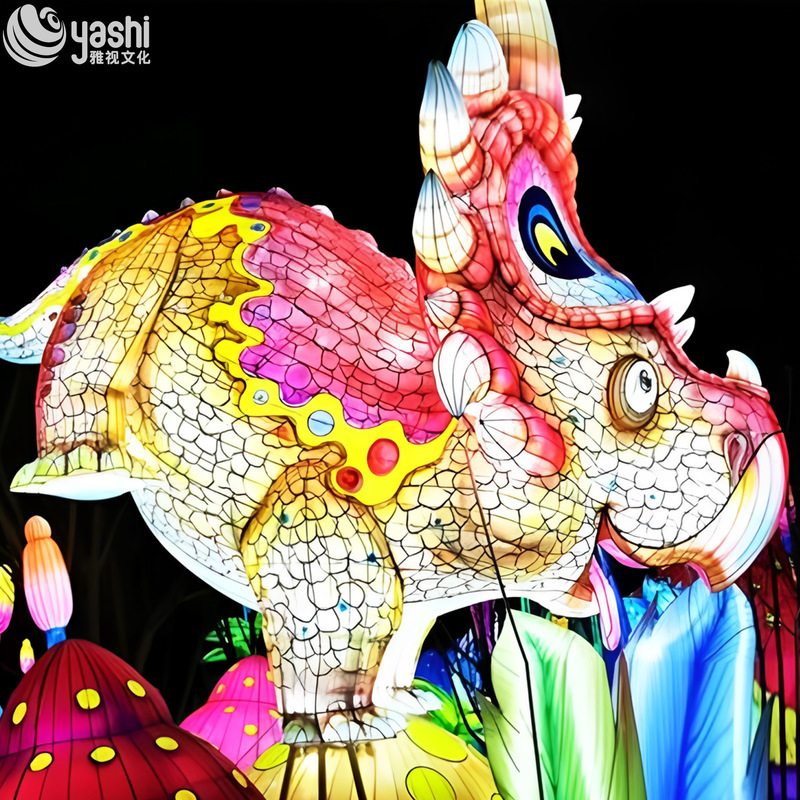 Realistic Triceratops Baby Sculpture Lighting for Outdoor and Park Decoration