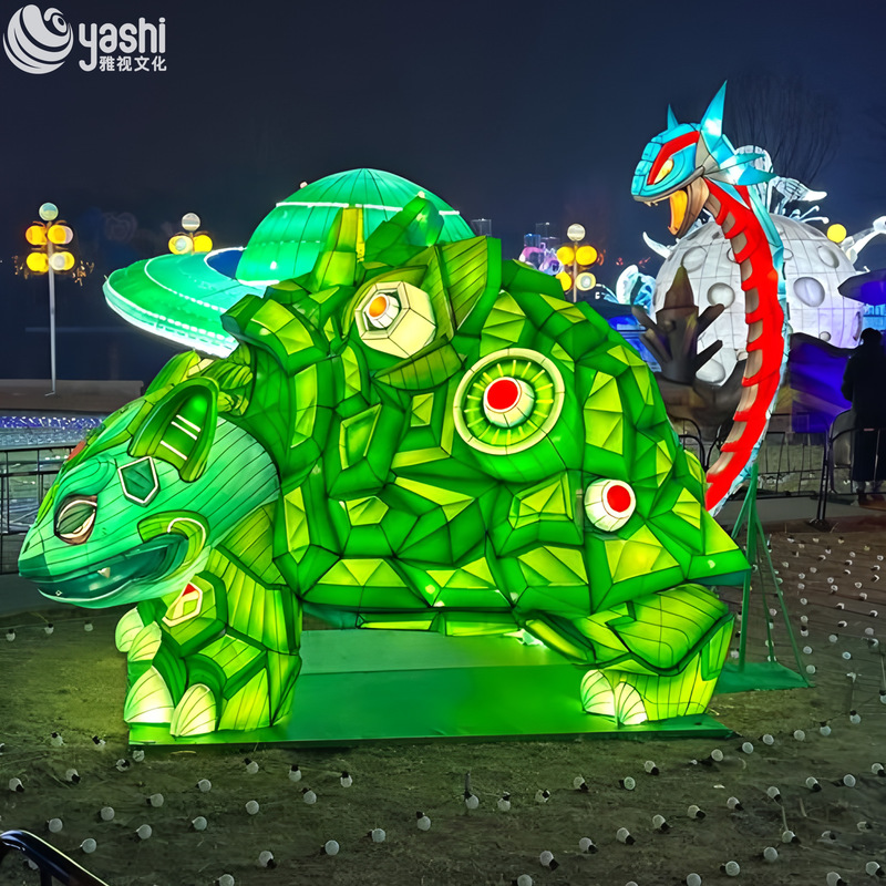 Realistic Mechanical Dragon Lantern for Outdoor Decoration - Dinosaur Park Decor