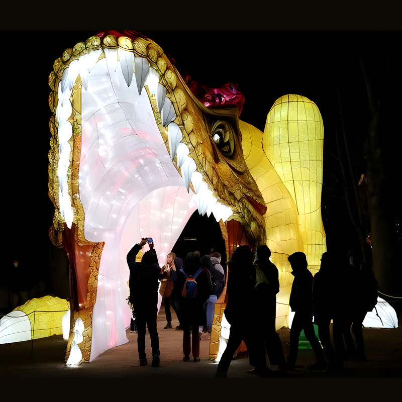 Outdoor Realistic Dinosaur Head Entrance for Park Decoration, Dinosaur Party Decor