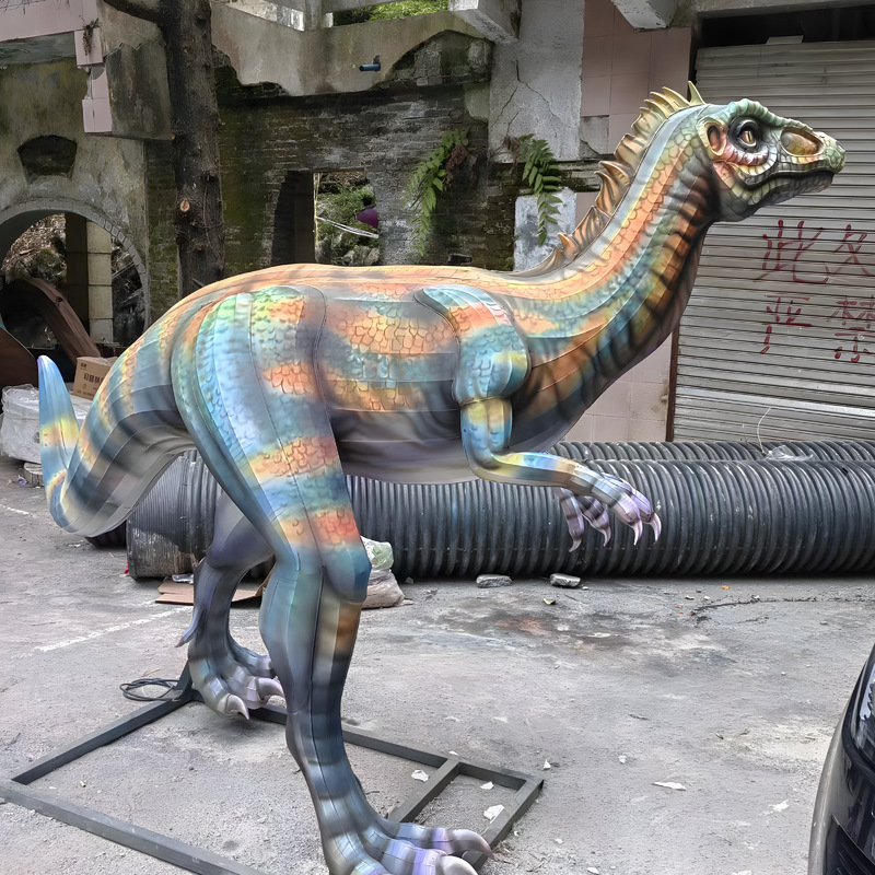 Custom Horned Dinosaur Zigong Lantern, Large Colorful LED Dinosaur Light Sculpture for Jurassic Theme Park & Festival Light Show