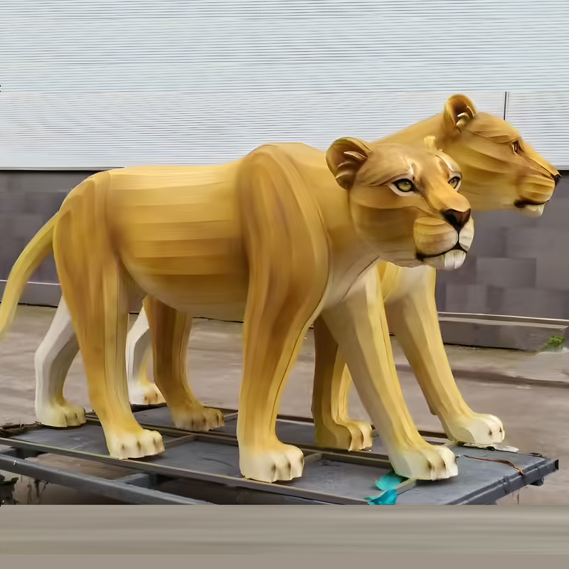 Zoo Decoration Realistic Lion Sculpture Lanterns for Animal Theme