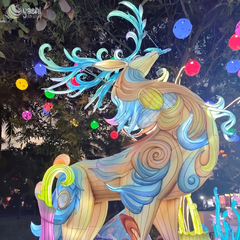 Outdoor Christmas Reindeer Lantern Rust Proof For Holiday Decoration