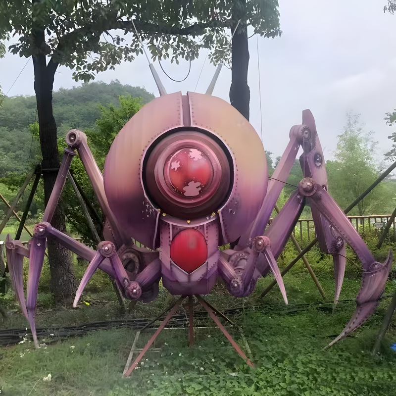 Custom Mechanical Style Chinese Qilin Mythical Creature Zigong Lantern, Colorful Fantasy Beast LED Light Sculpture, Waterproof Outdoor Theme Park Festival Light Installation