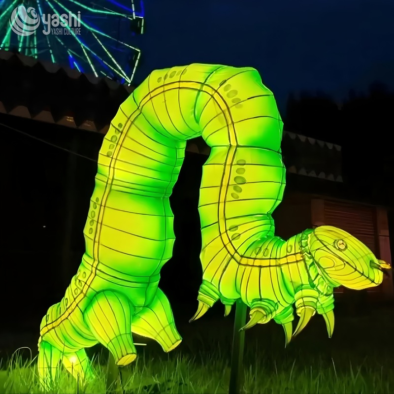 Custom Giant Bee Insect Lantern | Colorful LED Bee & Flower Light Sculpture for Garden Theme Outdoor Light Exhibition