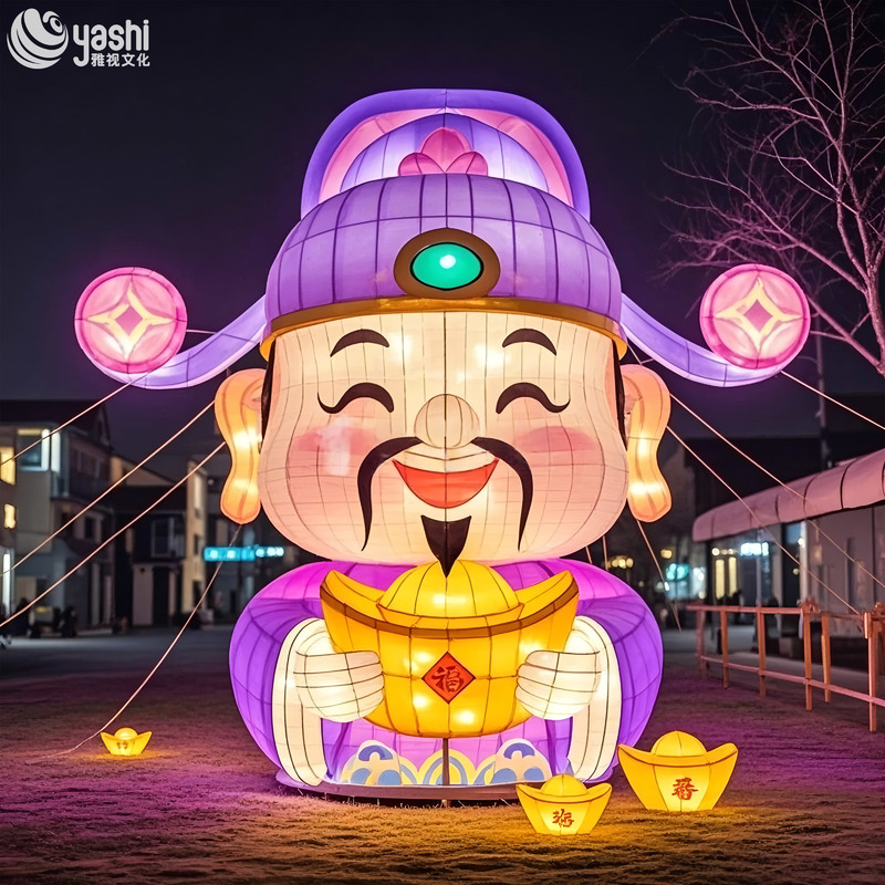 Традиционный бог богатства китайский фестиваль фонарь 220CM для новогоднего украшения