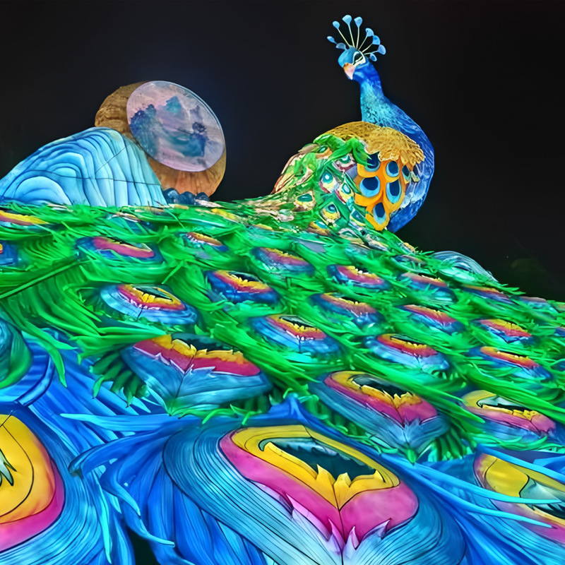 Светодиодный павлин традиционный китайский фестиваль фонарь для наружного зоопарка