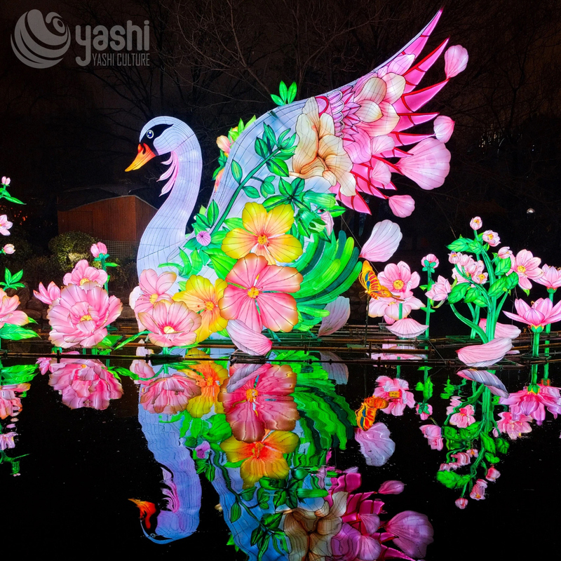 Фестивали на открытом воздухе Новогодний лебедь-фонарь с медным сердечником