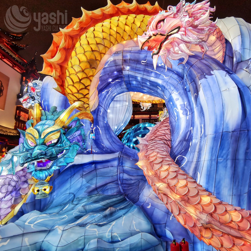 Custom Multi-Dragon Arch Zigong Lantern, Chinese Dragon Gate Silk Light Sculpture Set, Waterproof Large Outdoor Festival Lantern Display for Spring Festival Light Show