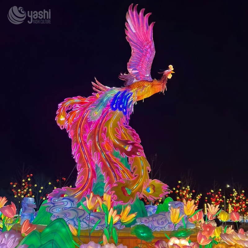 Большие китайские фонари с животными для уличных фестивалей, 110/220 В, для тематических световых шоу