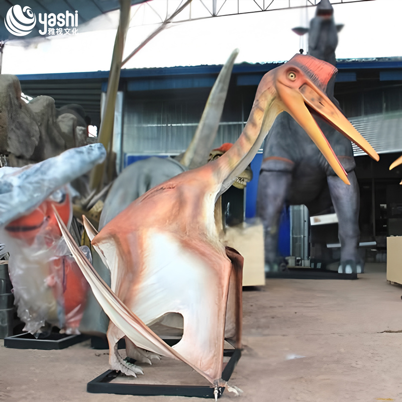 Realistic Dinosaur Sculpture Animated Model for Jurassic Theme Park Decoration