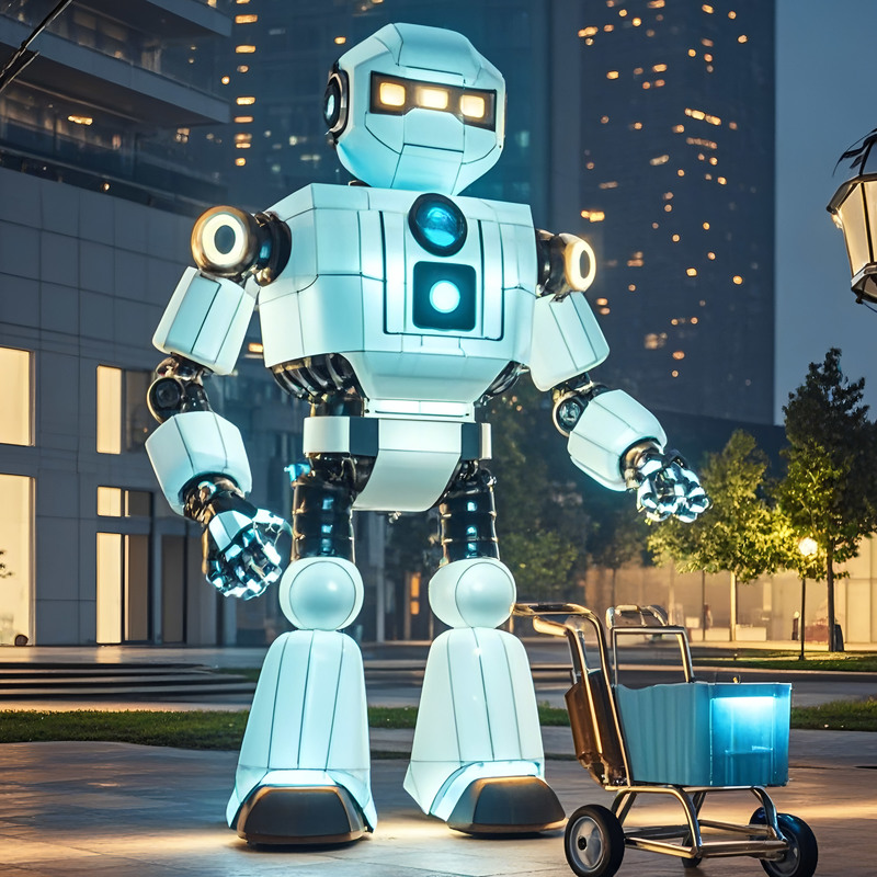 Hot Selling Colorful Robot Lantern Fabric Iron Wire Painting Diwali Valentine's Day for Shopping Mall