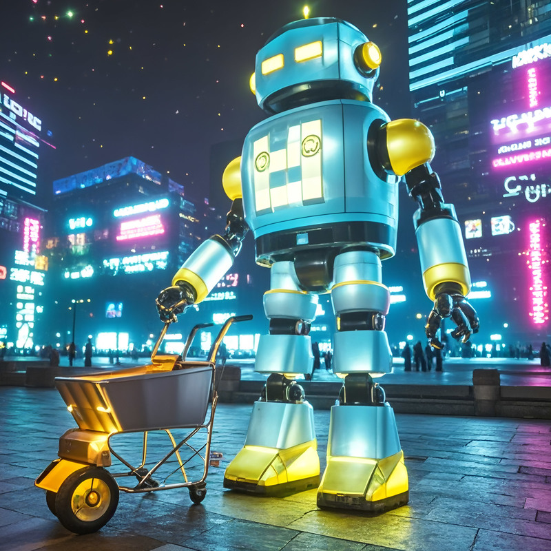 Hot Selling Colorful Robot Lantern Fabric Iron Wire Painting Diwali Valentine's Day for Shopping Mall