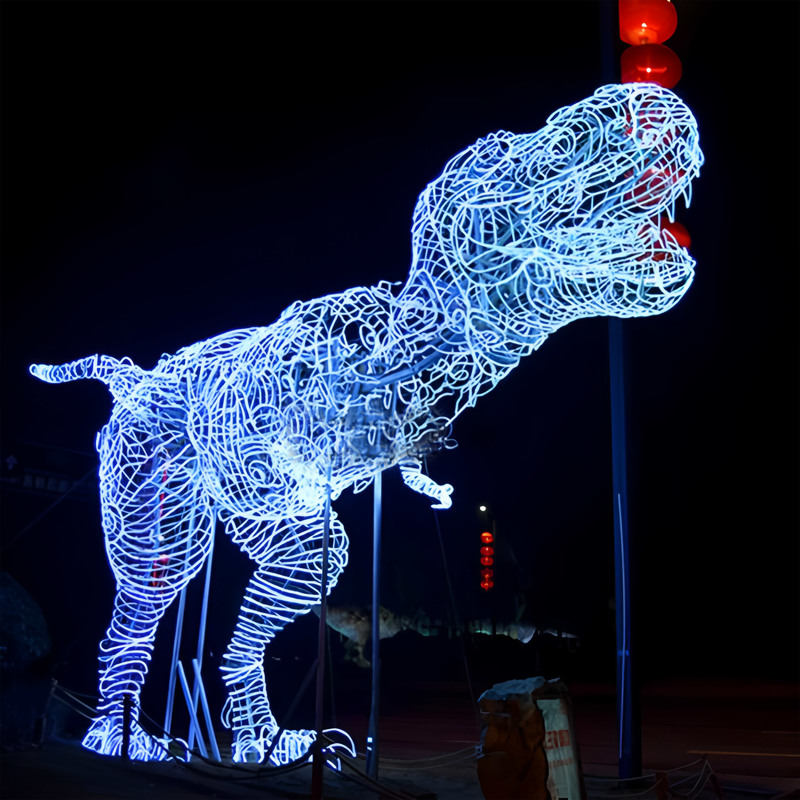 Hot Selling Colorful Robot Lantern Fabric Iron Wire Painting Diwali Valentine's Day for Shopping Mall