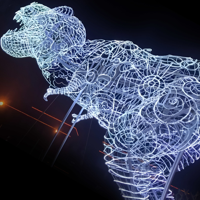 Hot Selling Colorful Robot Lantern Fabric Iron Wire Painting Diwali Valentine's Day for Shopping Mall