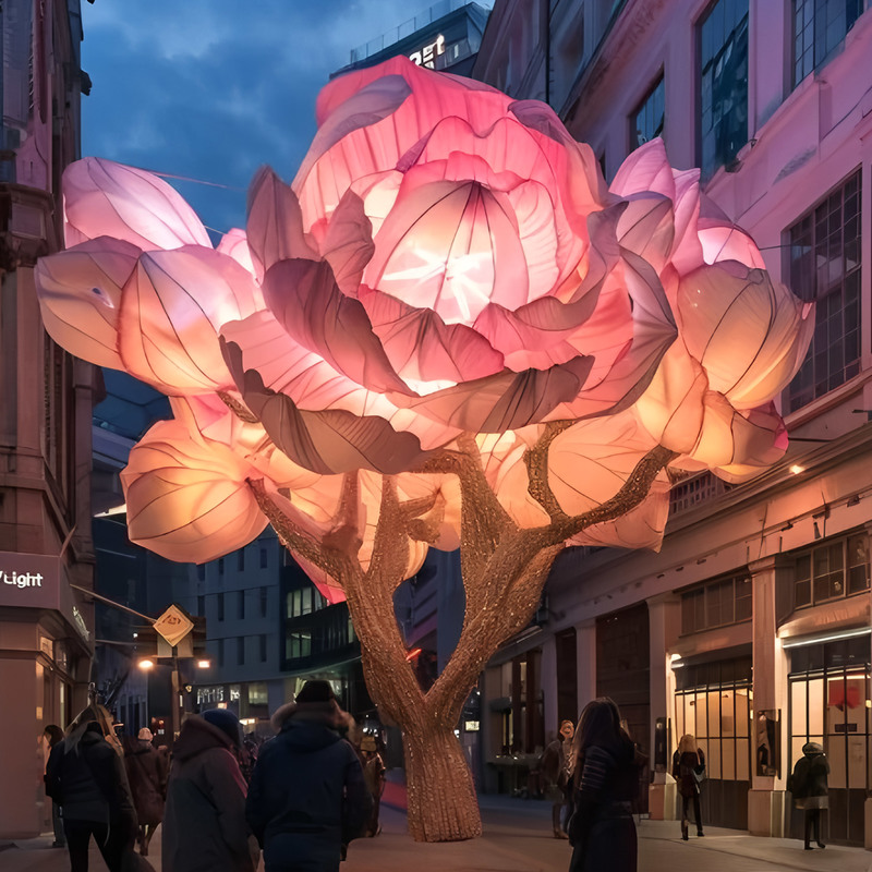 LED Floral Decor for Malls and Squares - Customizable for Valentine's Day, Christmas, and Party Celebrations