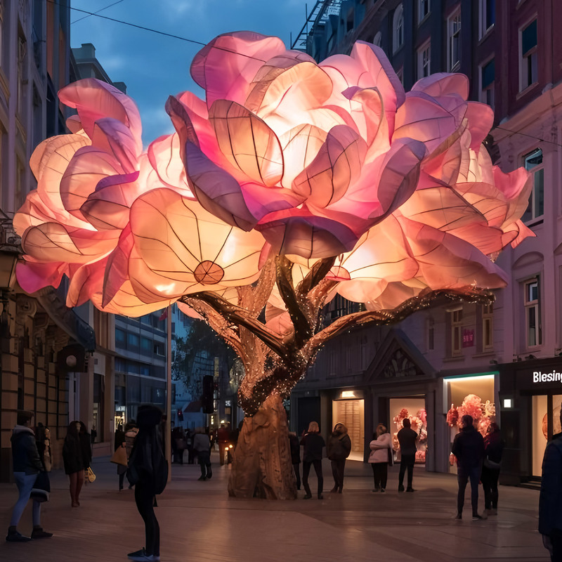 LED Floral Decor for Malls and Squares - Customizable for Valentine's Day, Christmas, and Party Celebrations