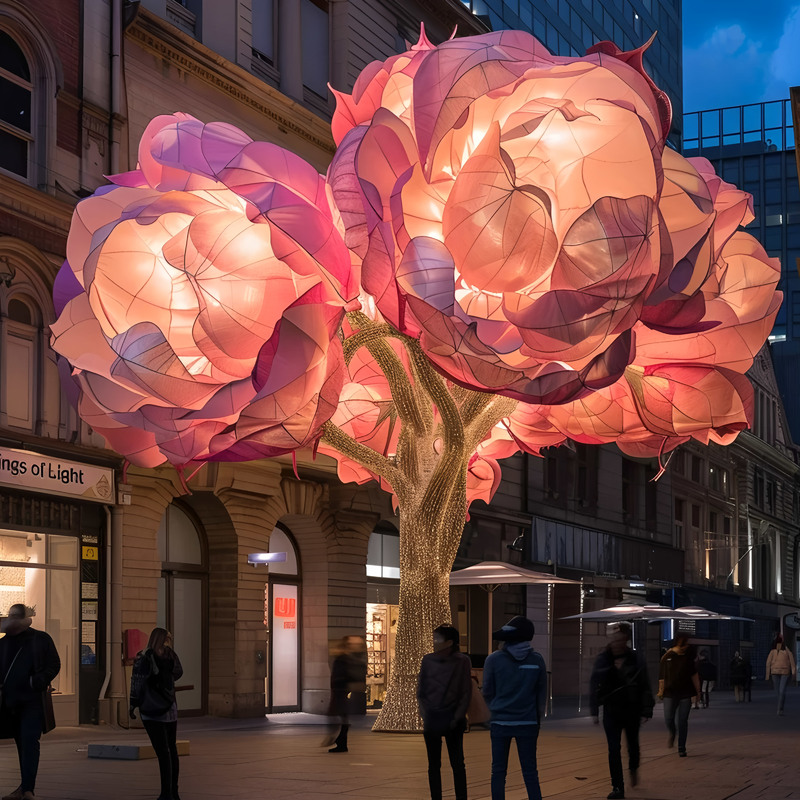 LED Floral Decor for Malls and Squares - Customizable for Valentine's Day, Christmas, and Party Celebrations