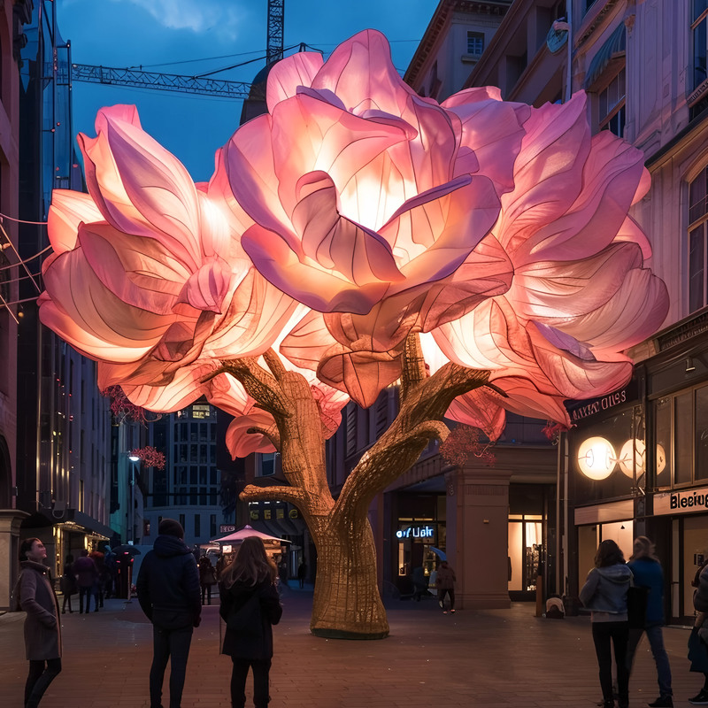 LED Floral Decor for Malls and Squares - Customizable for Valentine's Day, Christmas, and Party Celebrations