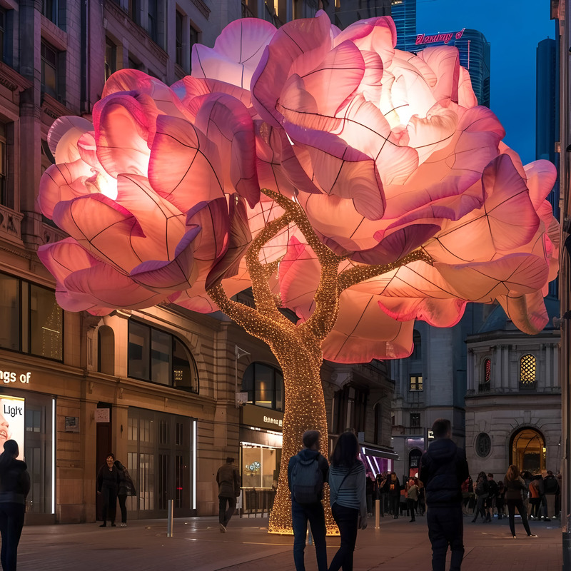 LED Floral Decor for Malls and Squares - Customizable for Valentine's Day, Christmas, and Party Celebrations