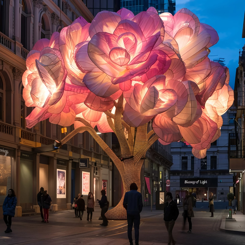 LED Floral Decor for Malls and Squares - Customizable for Valentine's Day, Christmas, and Party Celebrations