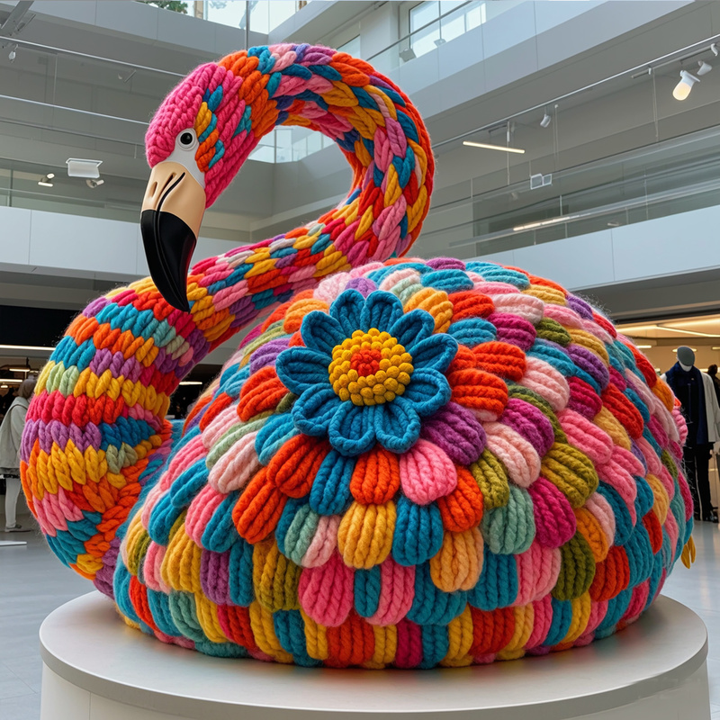 Плетение шерсти интерьерное рождественское украшение фламинго мультфильм для торгового центра