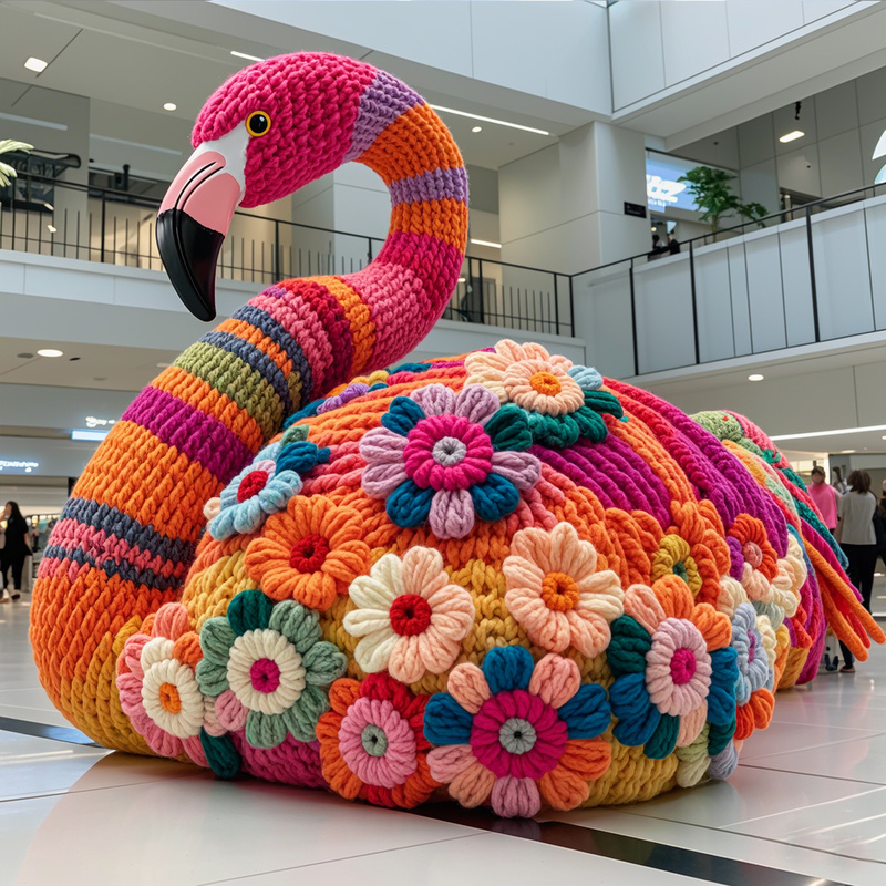 Плетение шерсти интерьерное рождественское украшение фламинго мультфильм для торгового центра