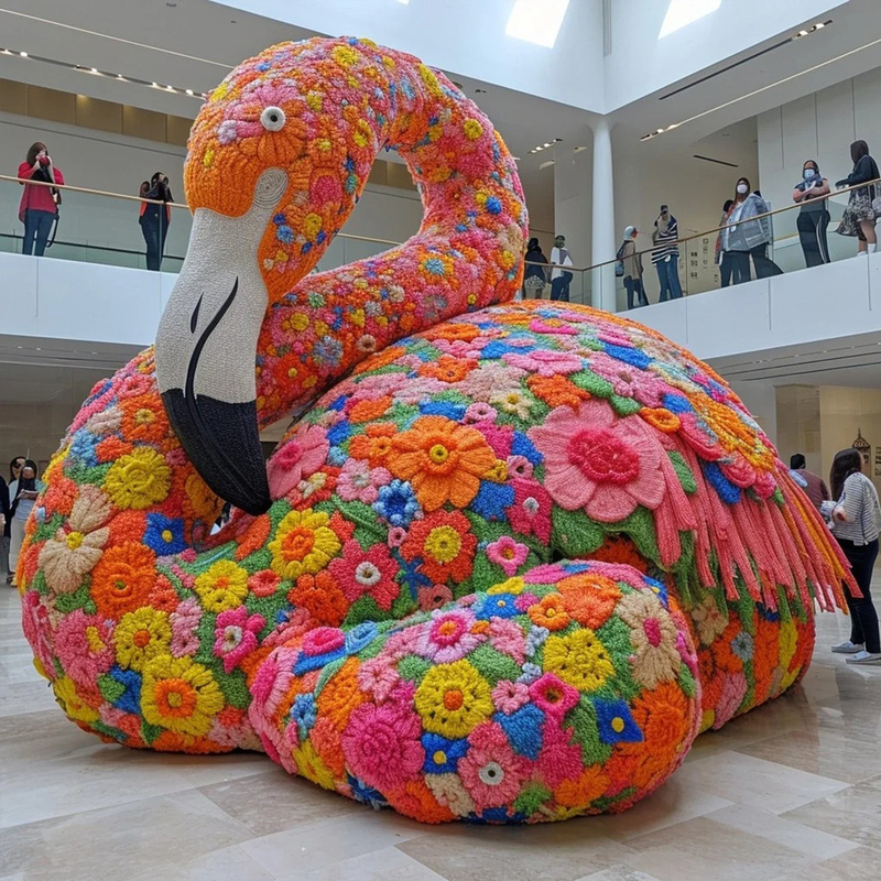 Плетение шерсти интерьерное рождественское украшение фламинго мультфильм для торгового центра