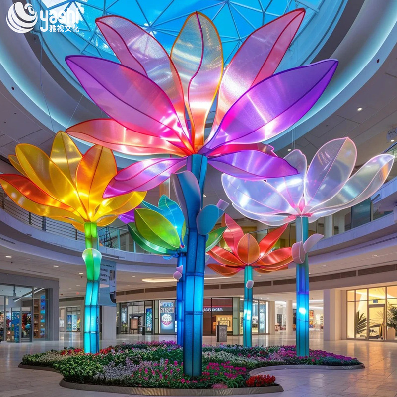 Colorful Acrylic Artificial Bouquet sculpture for Shopping Mall Hotel Decoration