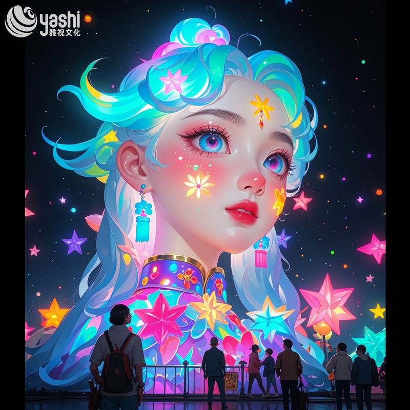 Large Cartoon Girl Chinese Lantern Sculpture Customizable For Outdoor Decoration