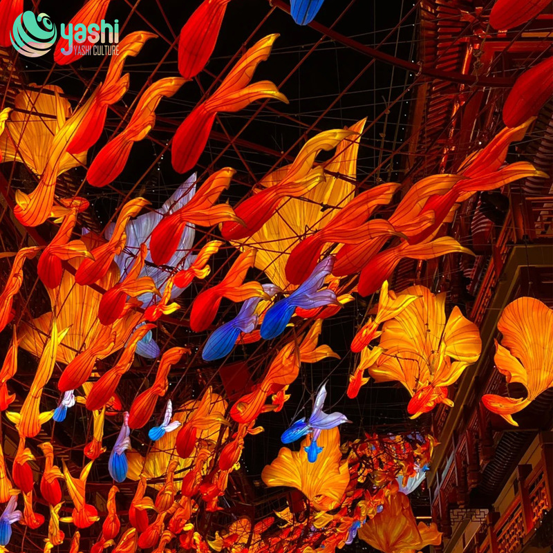 Jiguan Color Fish Leaping Through Lantern Tunnel For Festival Party Atmosphere Decor