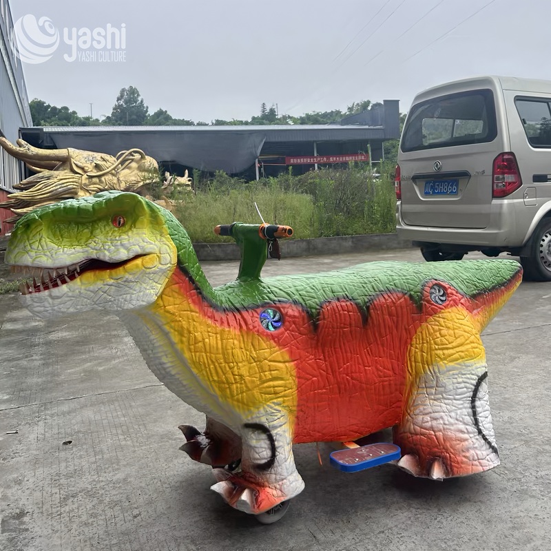 Xe điện khủng long da silicon cho trẻ em 5-10m dùng trong trung tâm thương mại