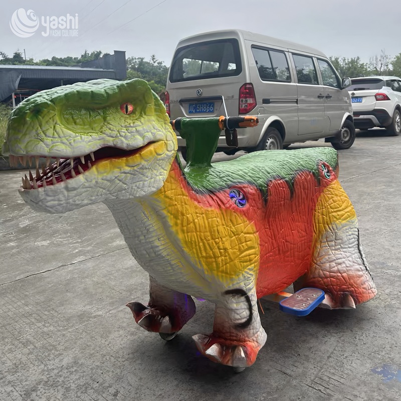 Xe điện khủng long da silicon cho trẻ em 5-10m dùng trong trung tâm thương mại