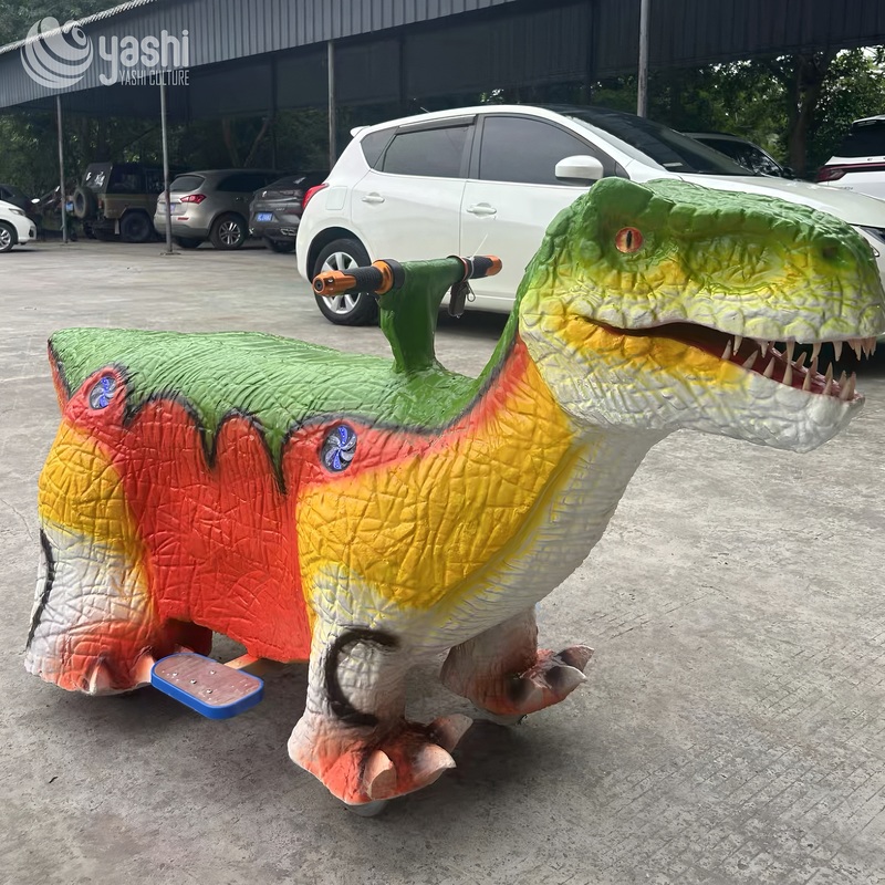 Xe điện khủng long da silicon cho trẻ em 5-10m dùng trong trung tâm thương mại