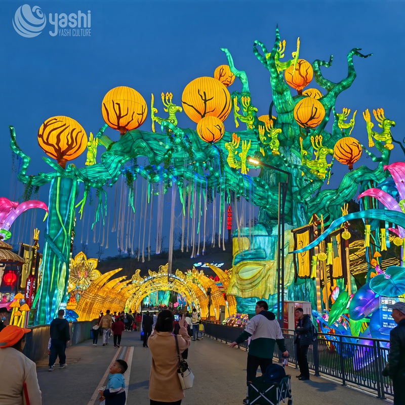 Outdoor Decorative Lantern Tunnel 110/220V for Lantern Festivals