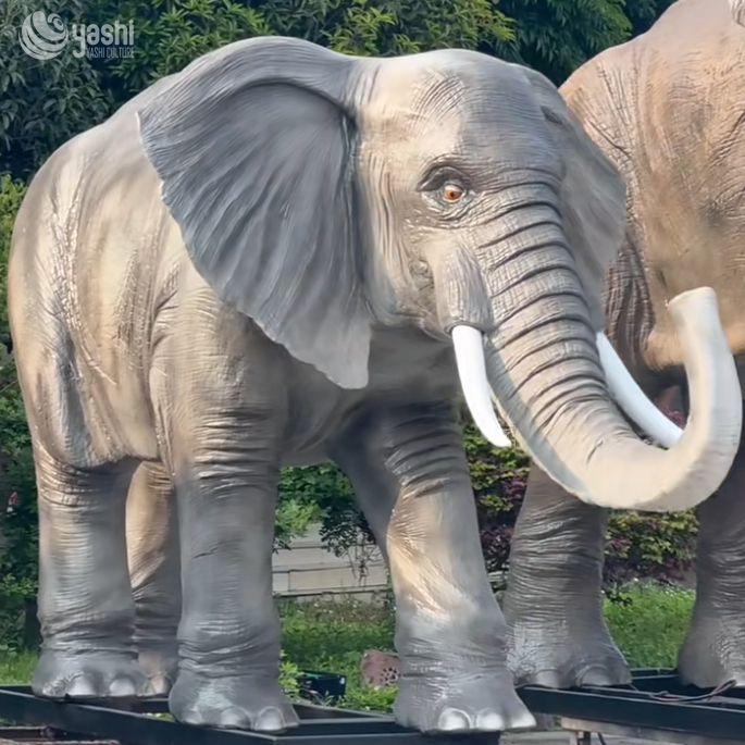 Realistic Large Animal Model Sculpture with Animation for Amusement Park Decoration