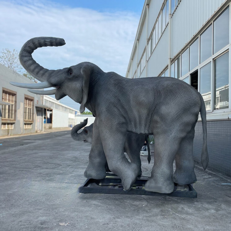 Realistic Large Animal Model Sculpture with Animation for Amusement Park Decoration