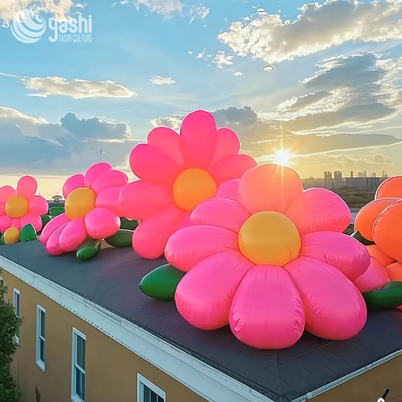 Настраиваемые 3D надувные цветы из воздушных шаров для внешнего украшения свадьбы