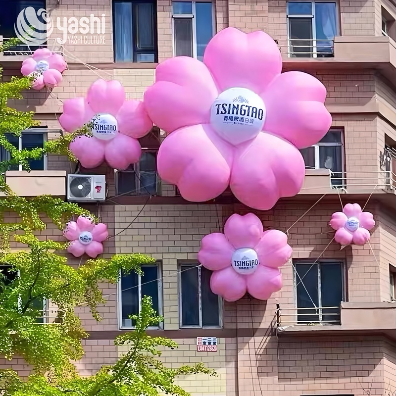 Настраиваемые 3D надувные цветы из воздушных шаров для внешнего украшения свадьбы