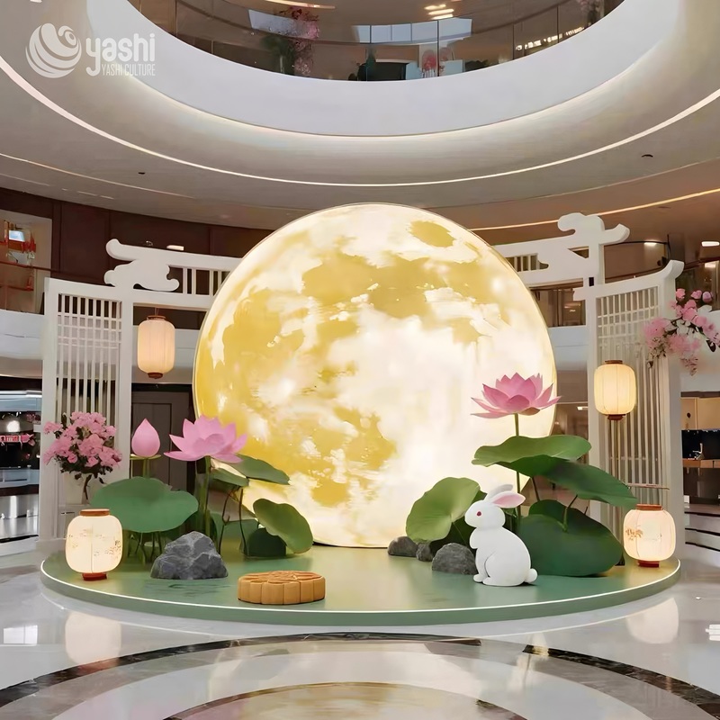 LED Verlichting Opblaasbare Decoraties Buiten Reusachtige Maan Lotusbloem Ballonnen