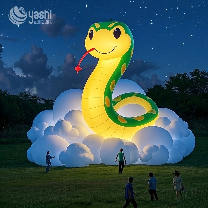 Большие надувные мультяшные животные с подсветкой, подвижные, для уличного искусства и мероприятий на открытом воздухе