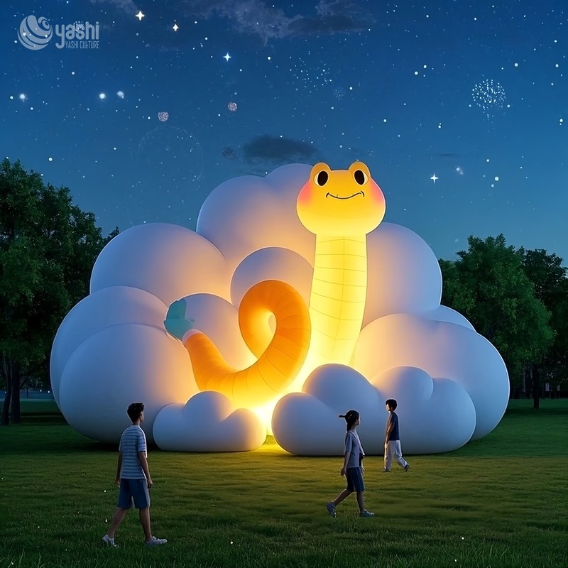 Большие надувные мультяшные животные с подсветкой, подвижные, для уличного искусства и мероприятий на открытом воздухе