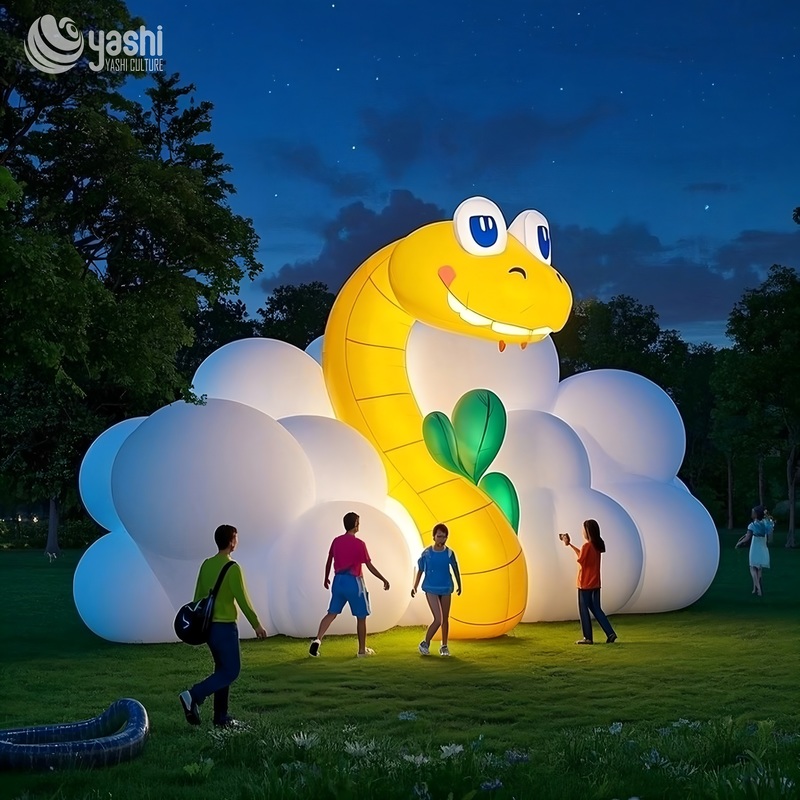 Большие надувные мультяшные животные с подсветкой, подвижные, для уличного искусства и мероприятий на открытом воздухе