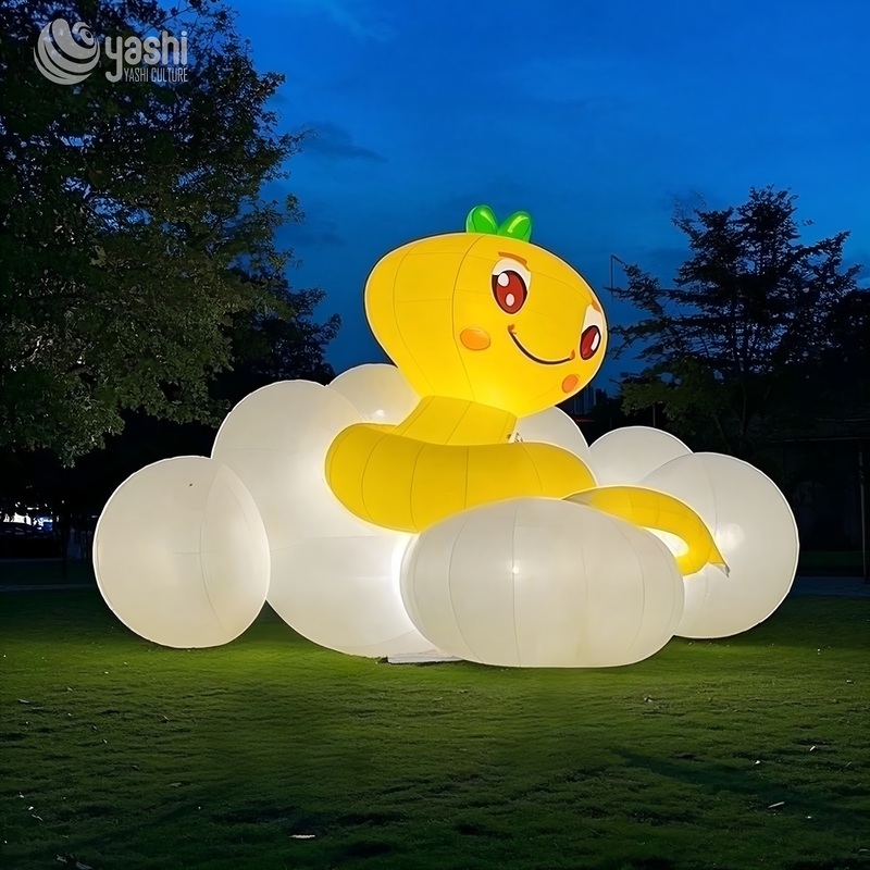 Большие надувные мультяшные животные с подсветкой, подвижные, для уличного искусства и мероприятий на открытом воздухе
