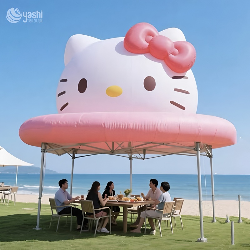 Outdoor Cartoon Hat Shape Inflatable Decorations for Beach Mall Decoration