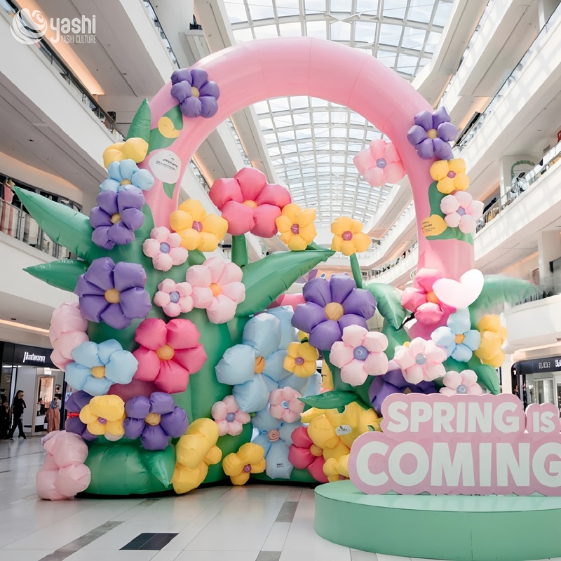 Надувные красочные шары-цветы для украшения торгового центра на открытом воздухе