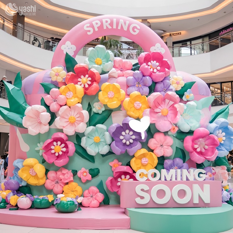 Надувные красочные шары-цветы для украшения торгового центра на открытом воздухе