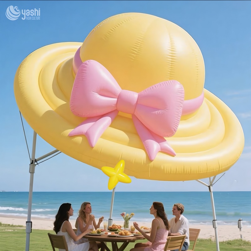 Outdoor Cartoon Hat Shape Inflatable Decorations for Beach Mall Decoration