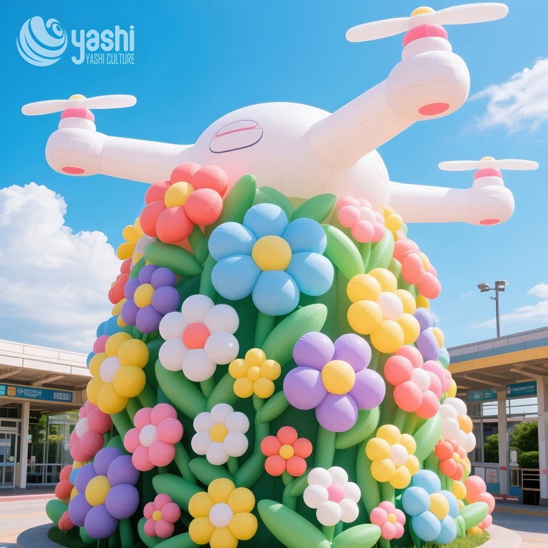 Надувные красочные шары-цветы для украшения торгового центра на открытом воздухе