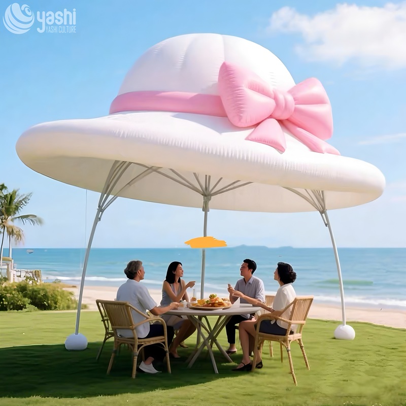 Outdoor Cartoon Hat Shape Inflatable Decorations for Beach Mall Decoration