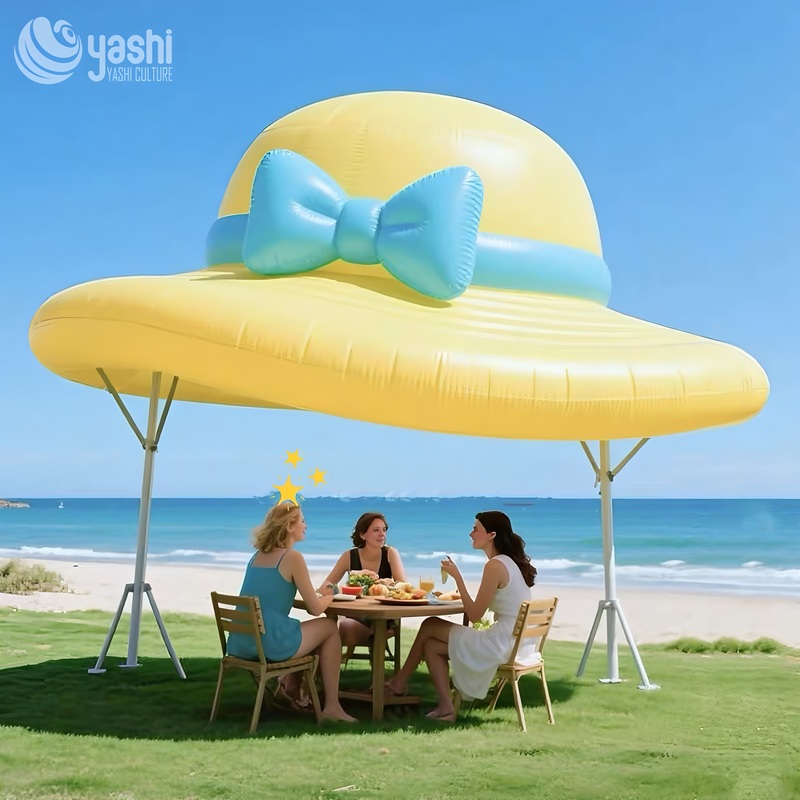 Outdoor Cartoon Hat Shape Inflatable Decorations for Beach Mall Decoration